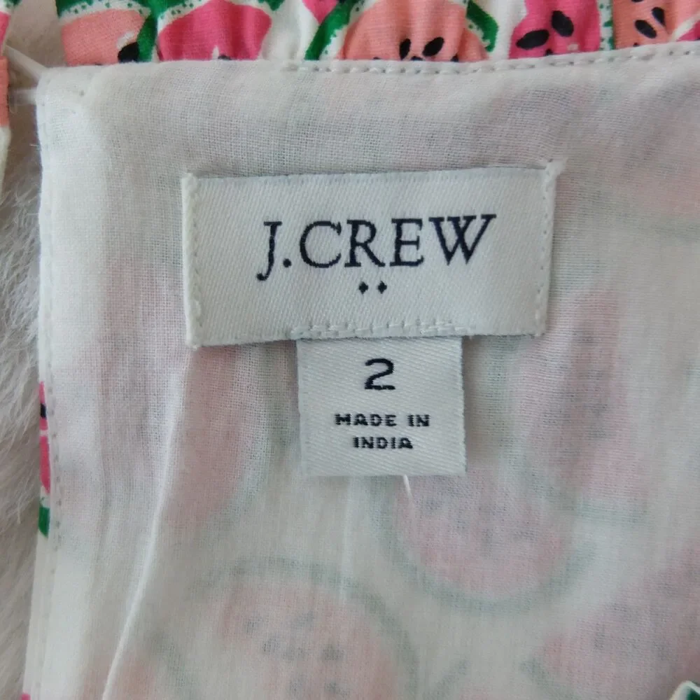 J Crew Factory Sleeveless Tiered Mini Dress in Cotton Poplin Size 2 - Picture 8 of 11